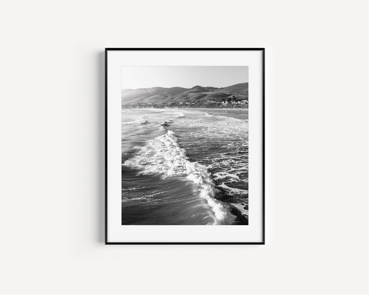 Black and White Coastal Waves - Departures Print Shop