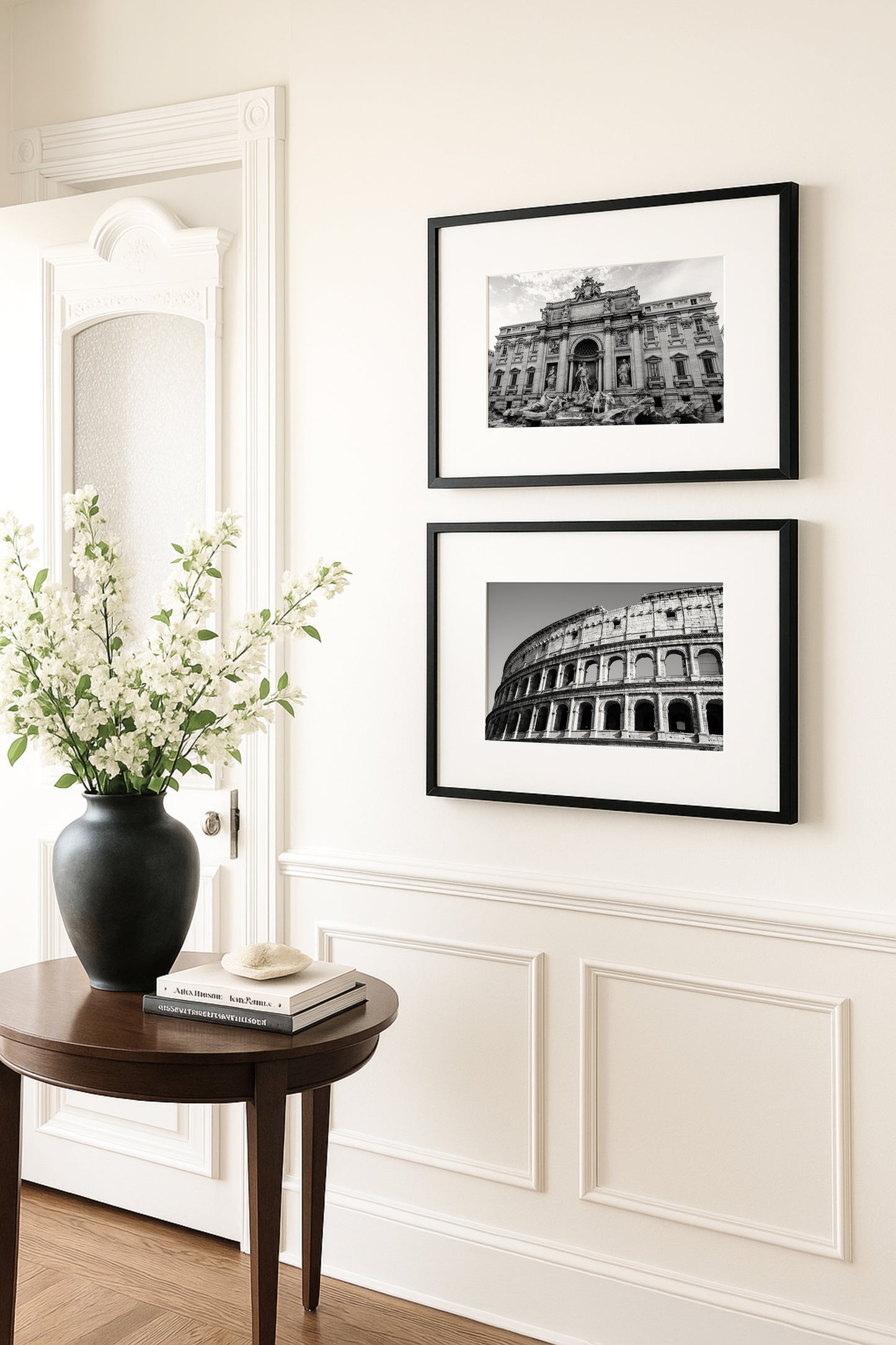 Black and White Roman Colosseum Photography Print II | Rome Italy Photography