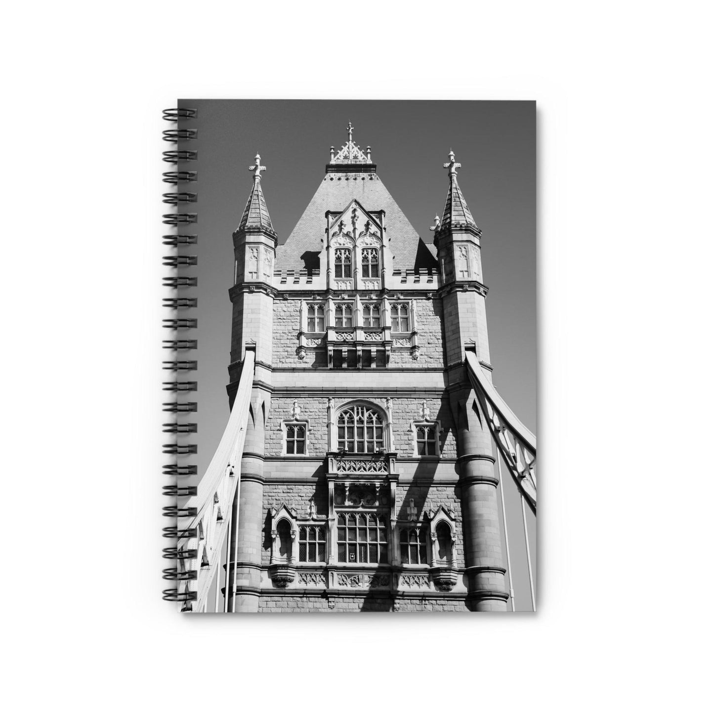 Black and White Tower Bridge London Spiral Notebook - Departures Print Shop