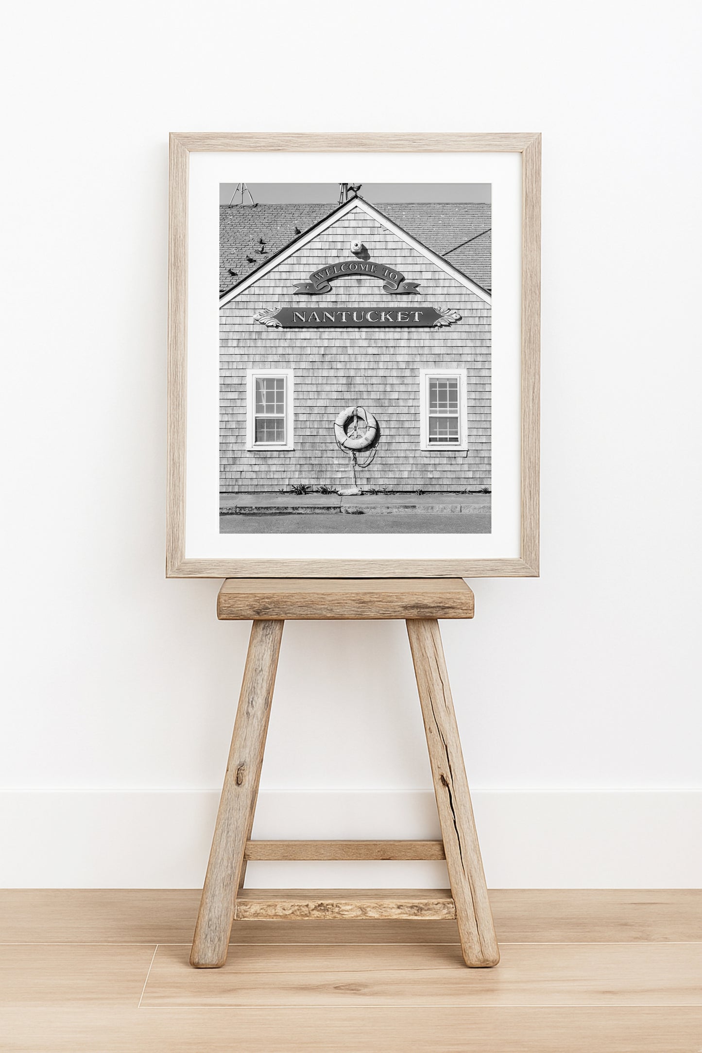 Black and White Welcome to Nantucket Print