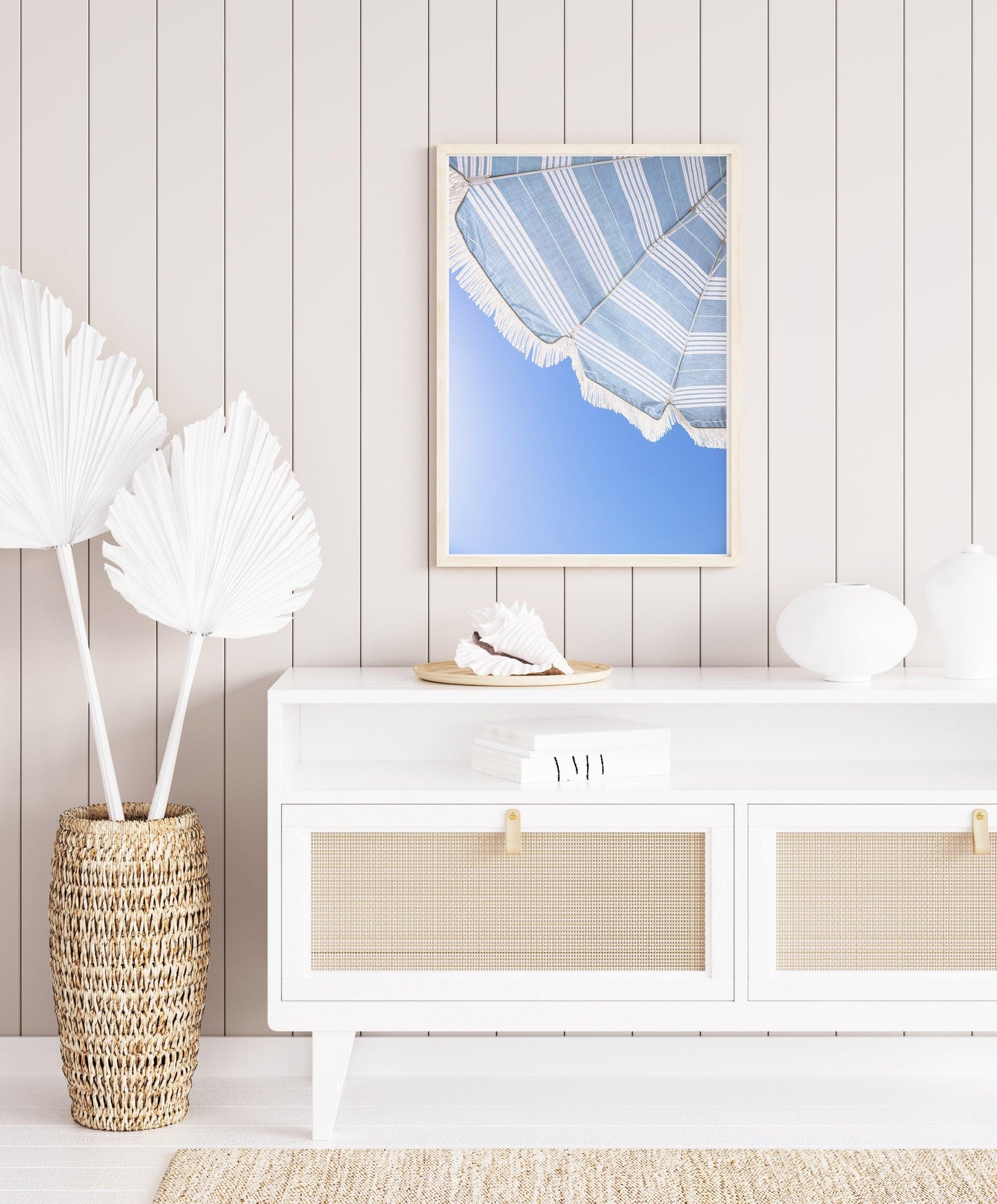 Coastal Blues Beach Umbrella Print II - Departures Print Shop