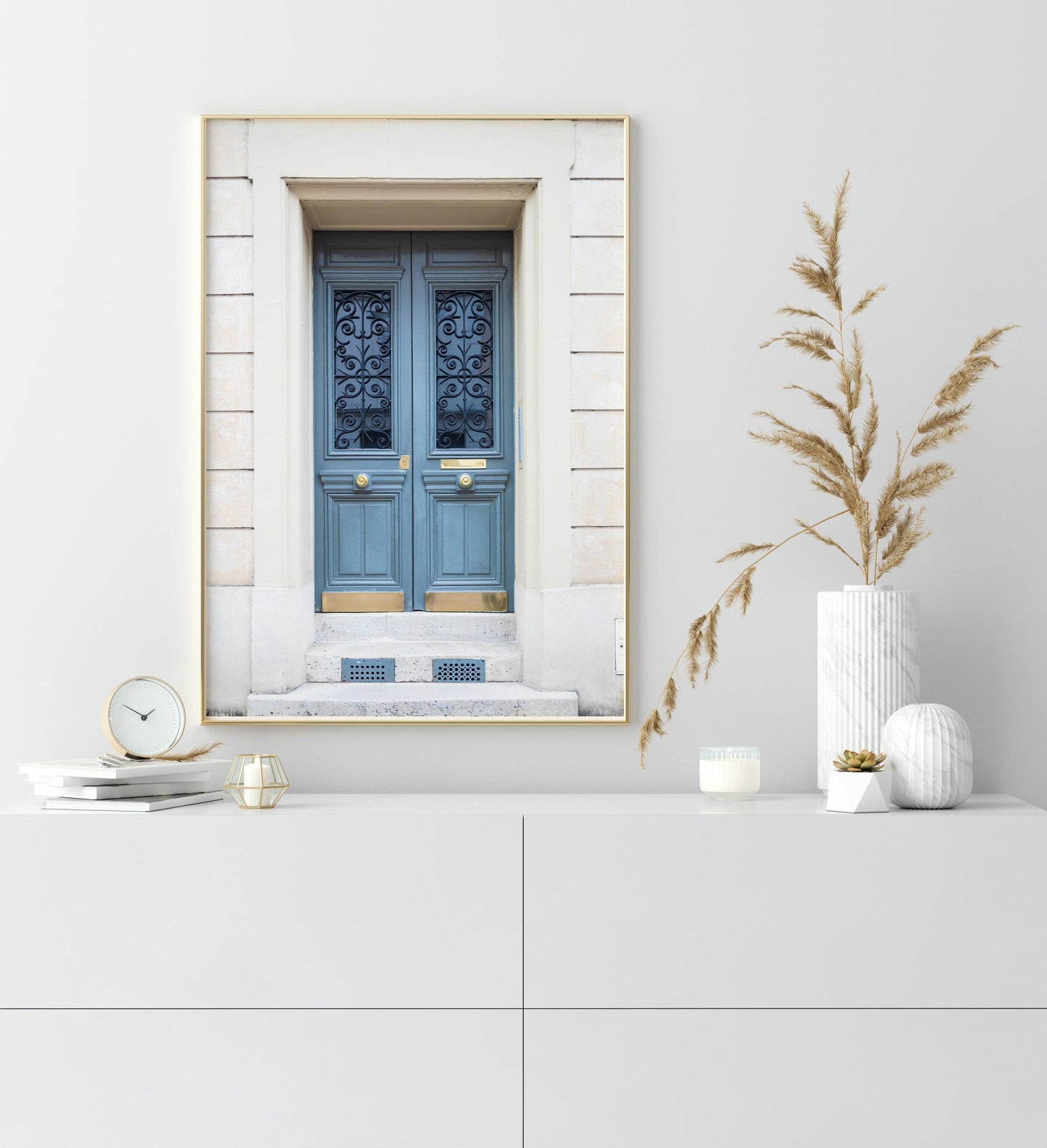 French Blue Paris Door Photography Print - Departures Print Shop