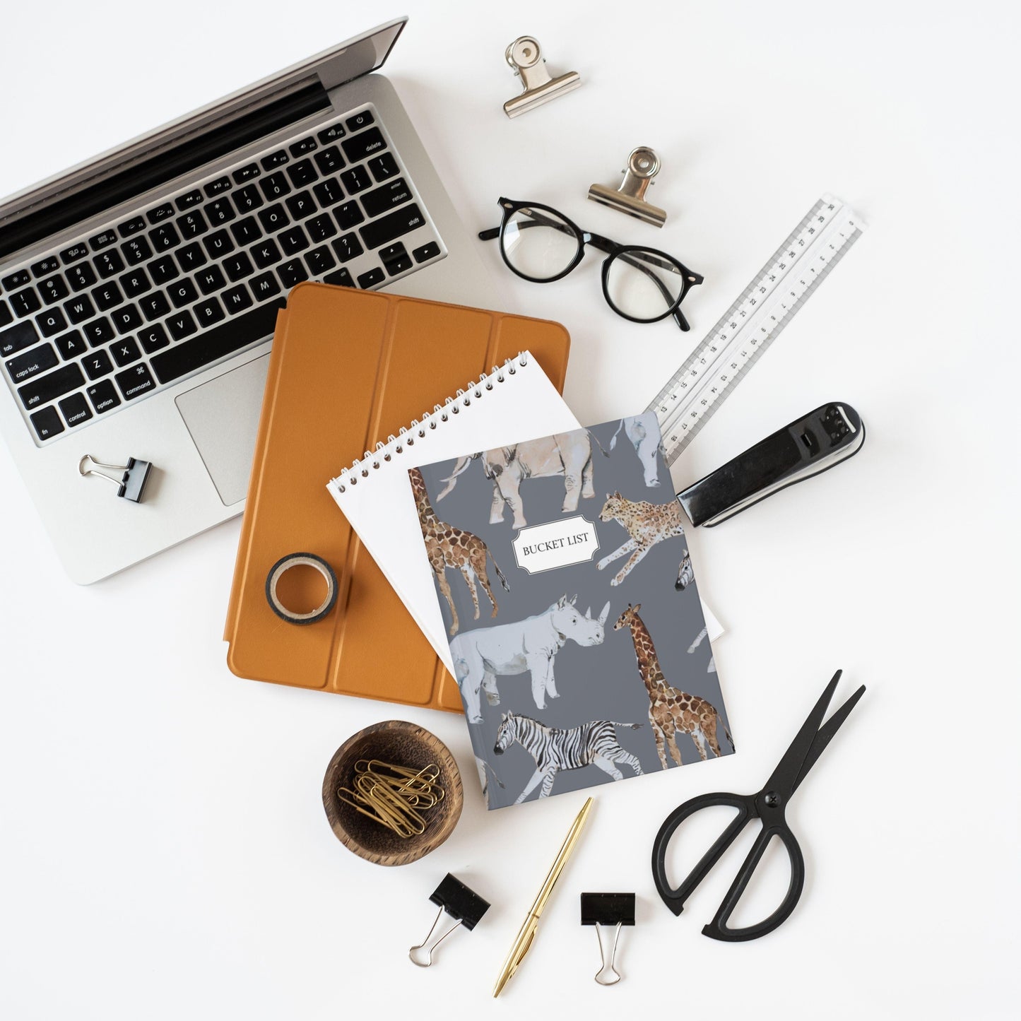 Tanzania Bucket Safari List | Animal Print Notebook - Departures Print Shop