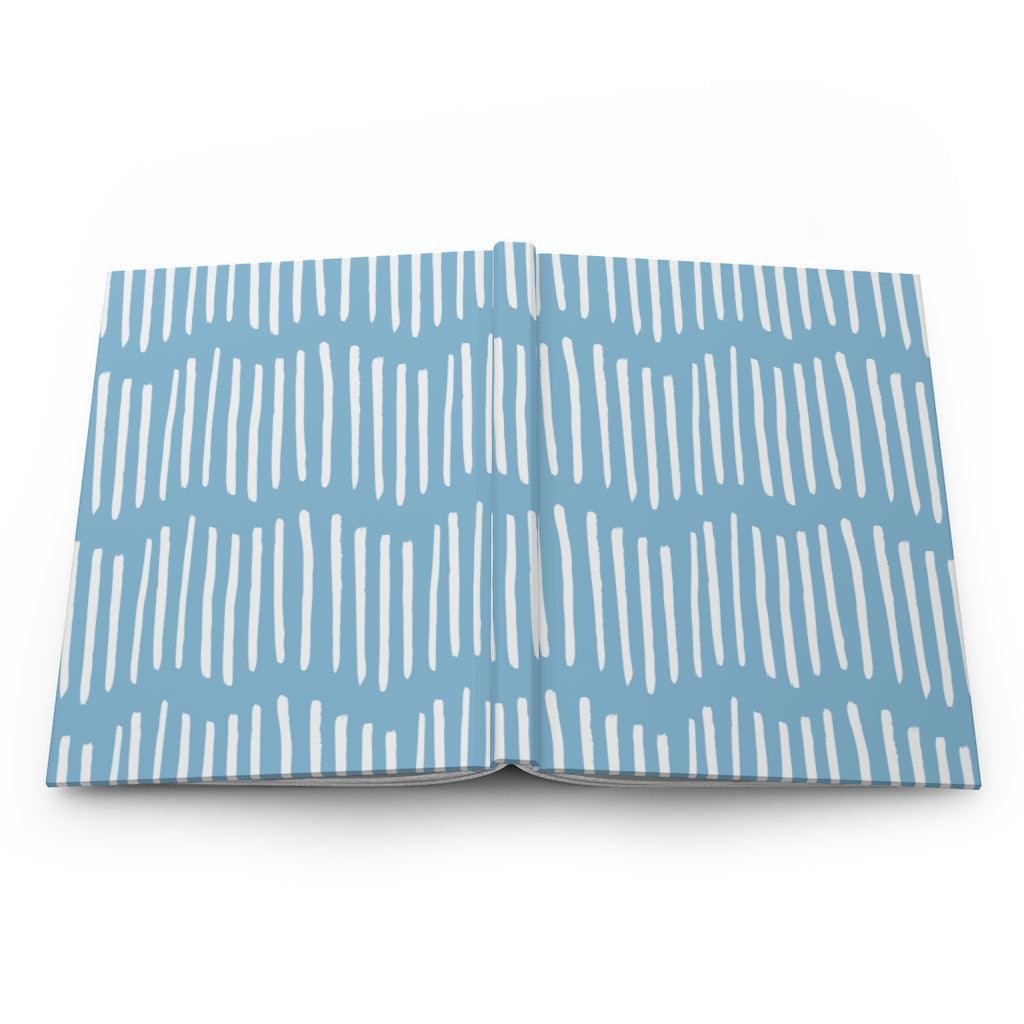 Sky Blue | Blue Striped Hardcover Notebook - Departures Print Shop