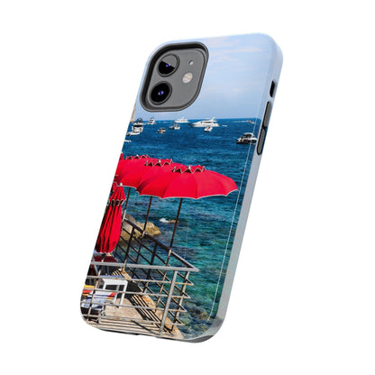 Capri Red Beach Umbrellas Phone Case