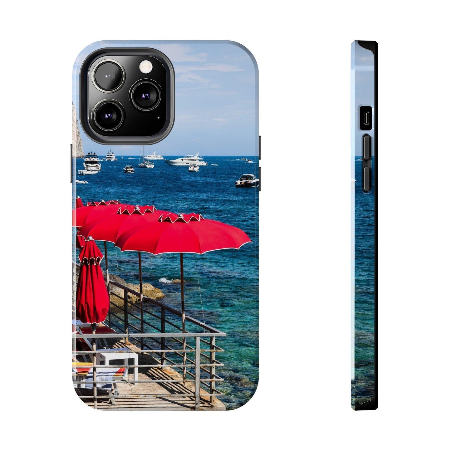 Capri Red Beach Umbrellas Phone Case