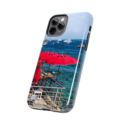 Capri Red Beach Umbrellas Phone Case