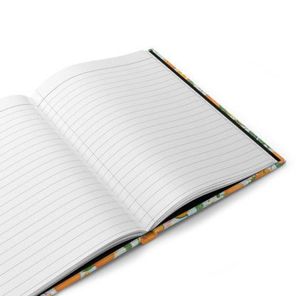 Orange Blossom Hardcover Journal — Lined Citrus Pattern Notebook