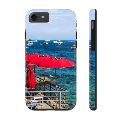 Capri Red Beach Umbrellas Phone Case