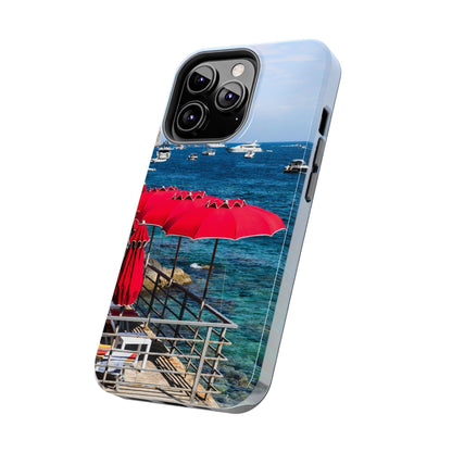 Capri Red Beach Umbrellas Phone Case