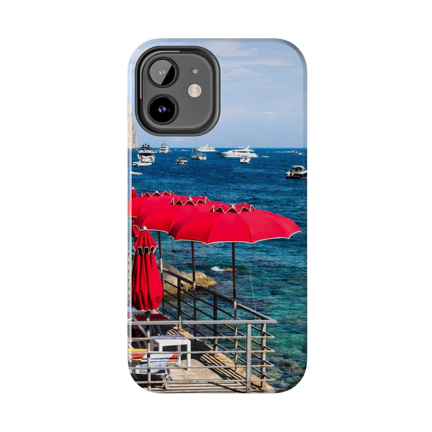 Capri Red Beach Umbrellas Phone Case