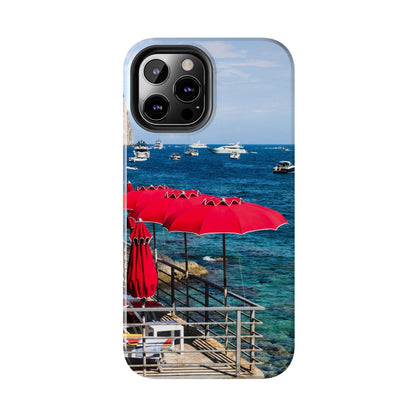 Capri Red Beach Umbrellas Phone Case