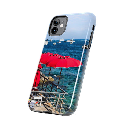 Capri Red Beach Umbrellas Phone Case