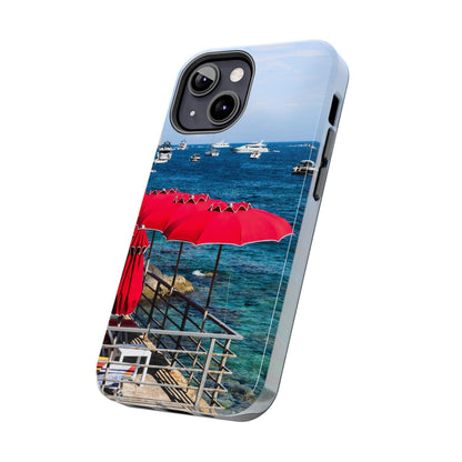 Capri Red Beach Umbrellas Phone Case