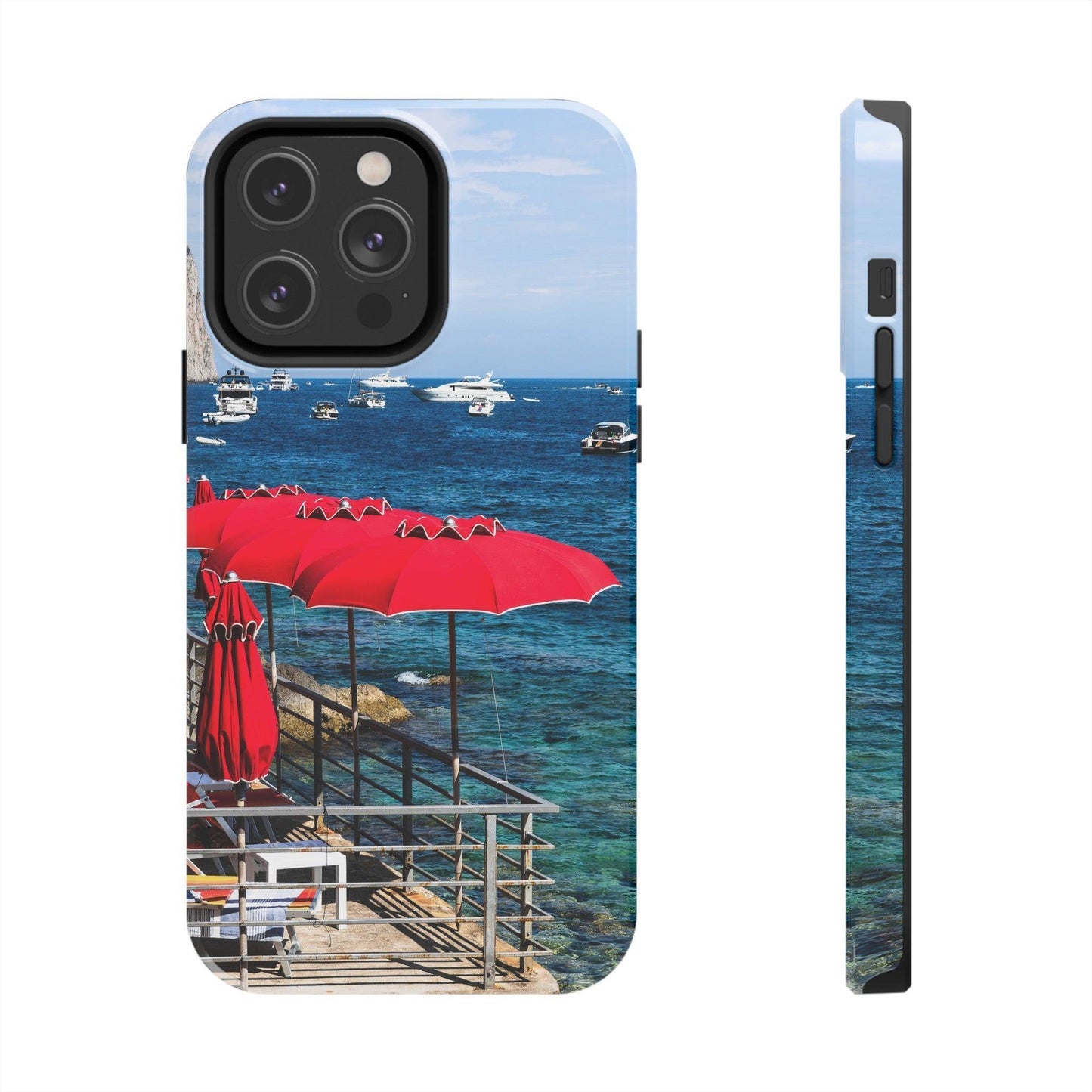 Capri Red Beach Umbrellas Phone Case