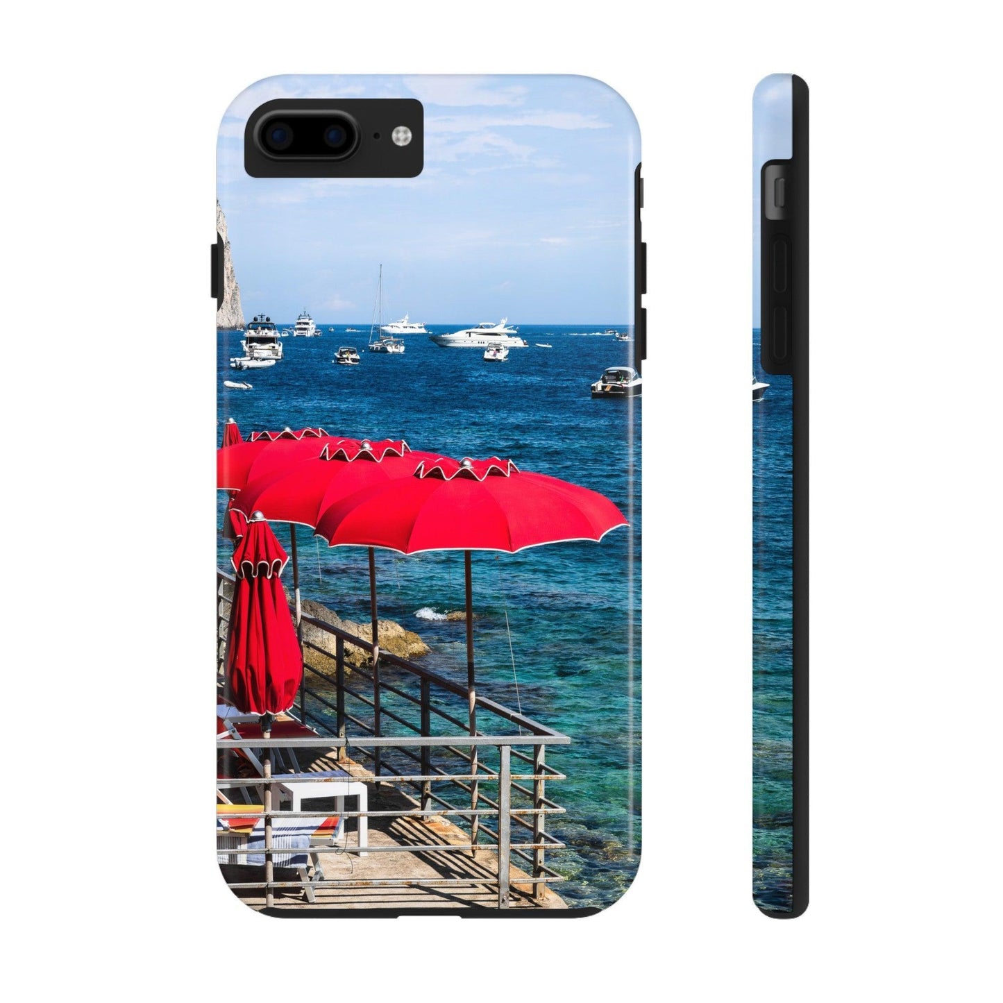 Capri Red Beach Umbrellas Phone Case