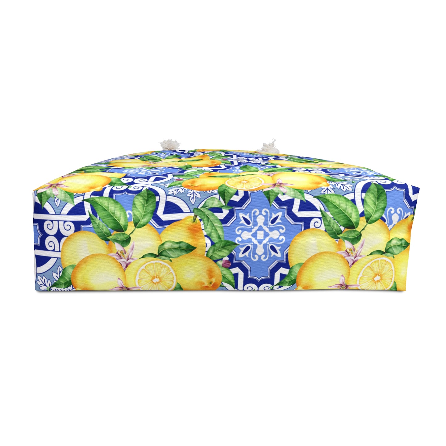 Summer in Positano Lemon Print Beach Bag