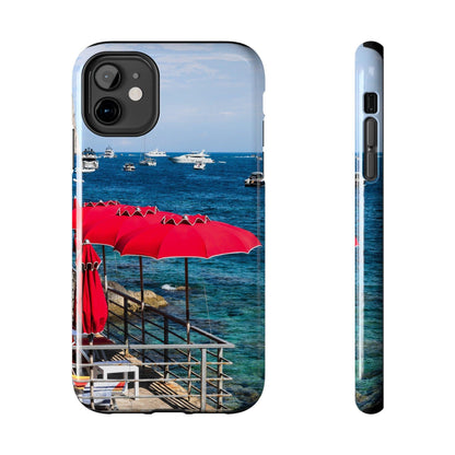 Capri Red Beach Umbrellas Phone Case