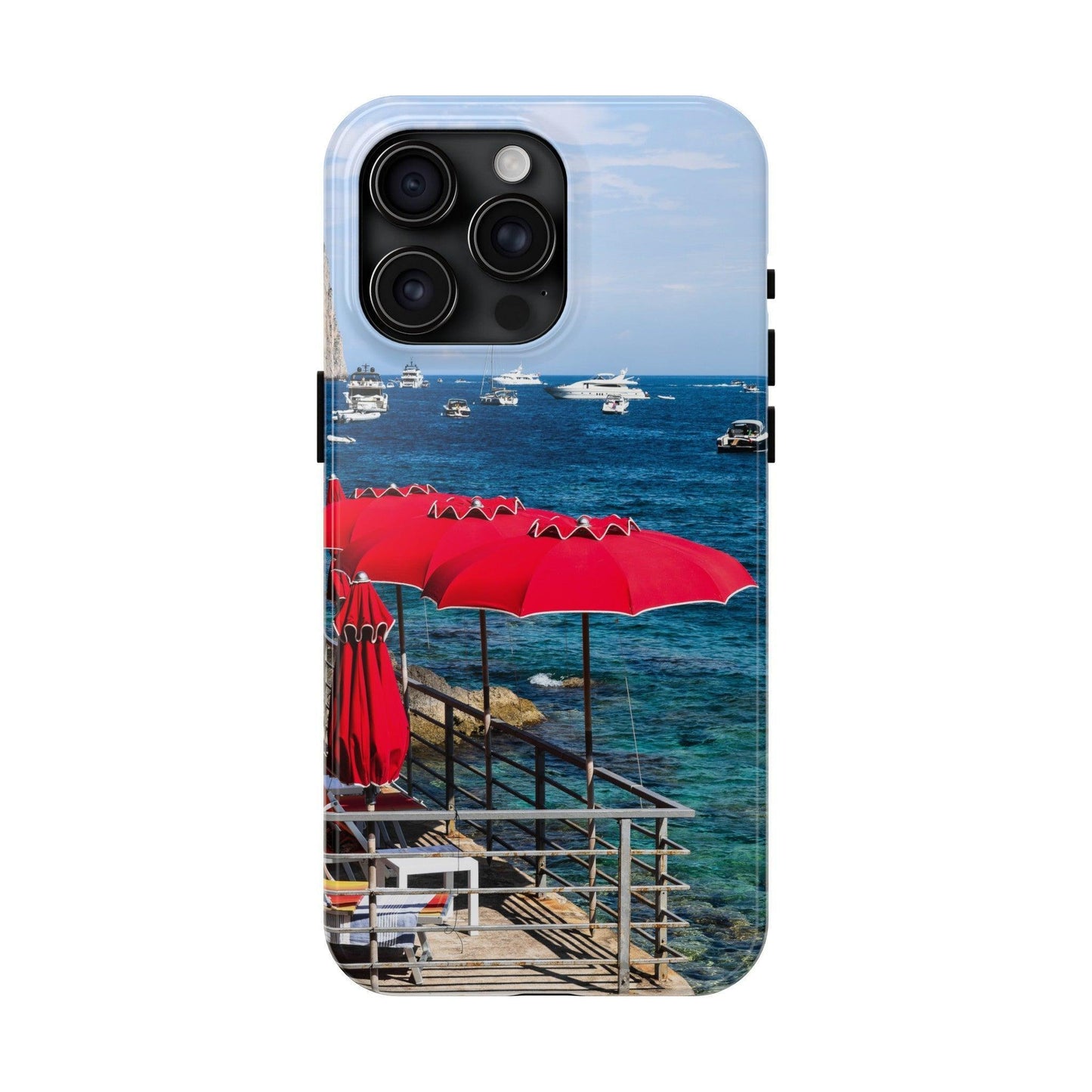 Capri Red Beach Umbrellas Phone Case