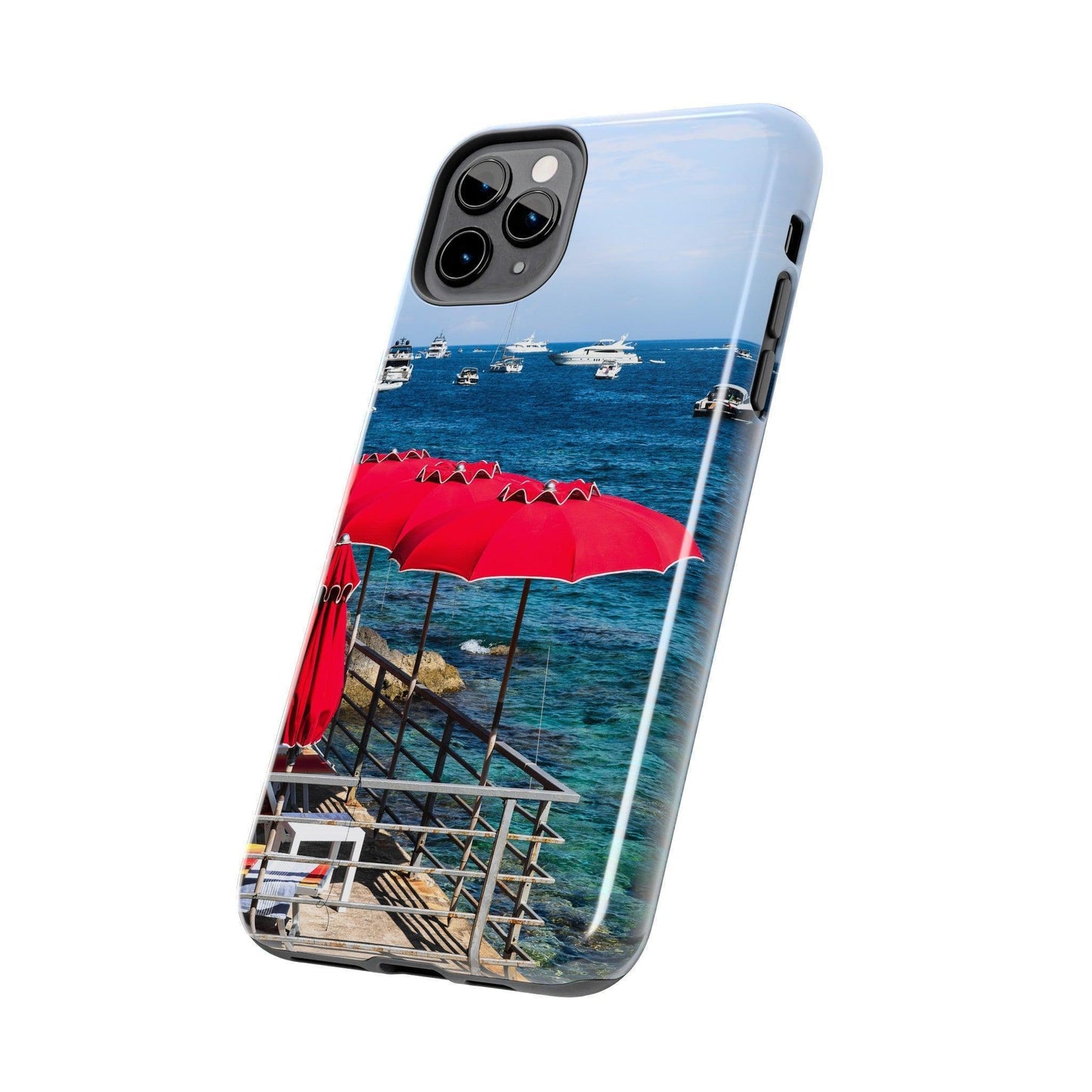 Capri Red Beach Umbrellas Phone Case