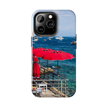 Capri Red Beach Umbrellas Phone Case