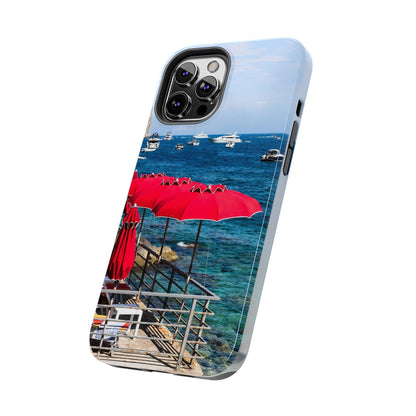 Capri Red Beach Umbrellas Phone Case