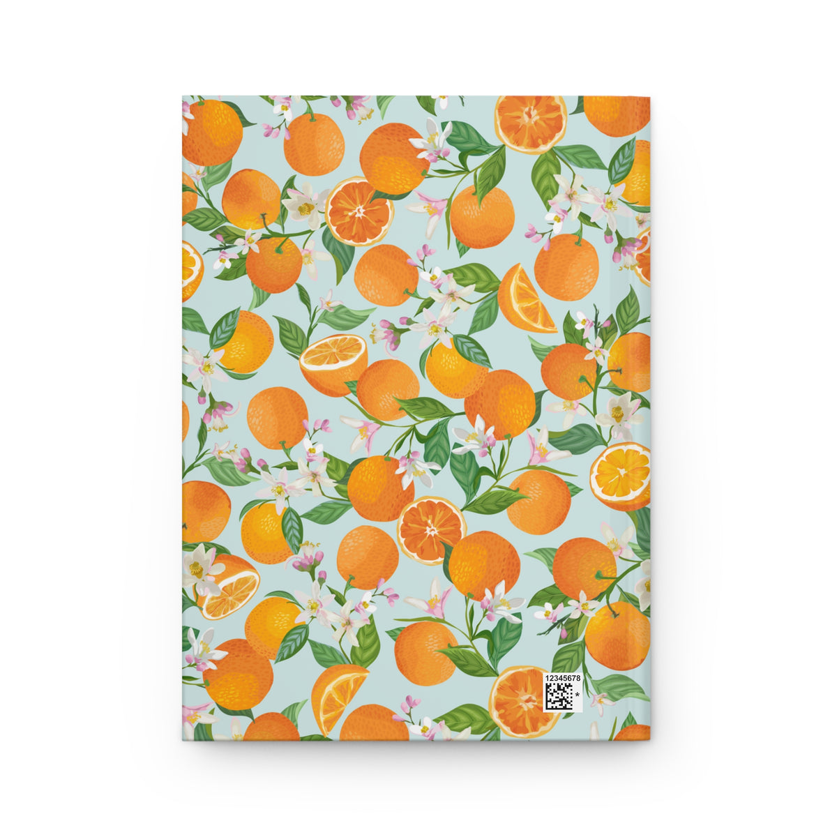 Orange Blossom Hardcover Journal — Lined Citrus Pattern Notebook