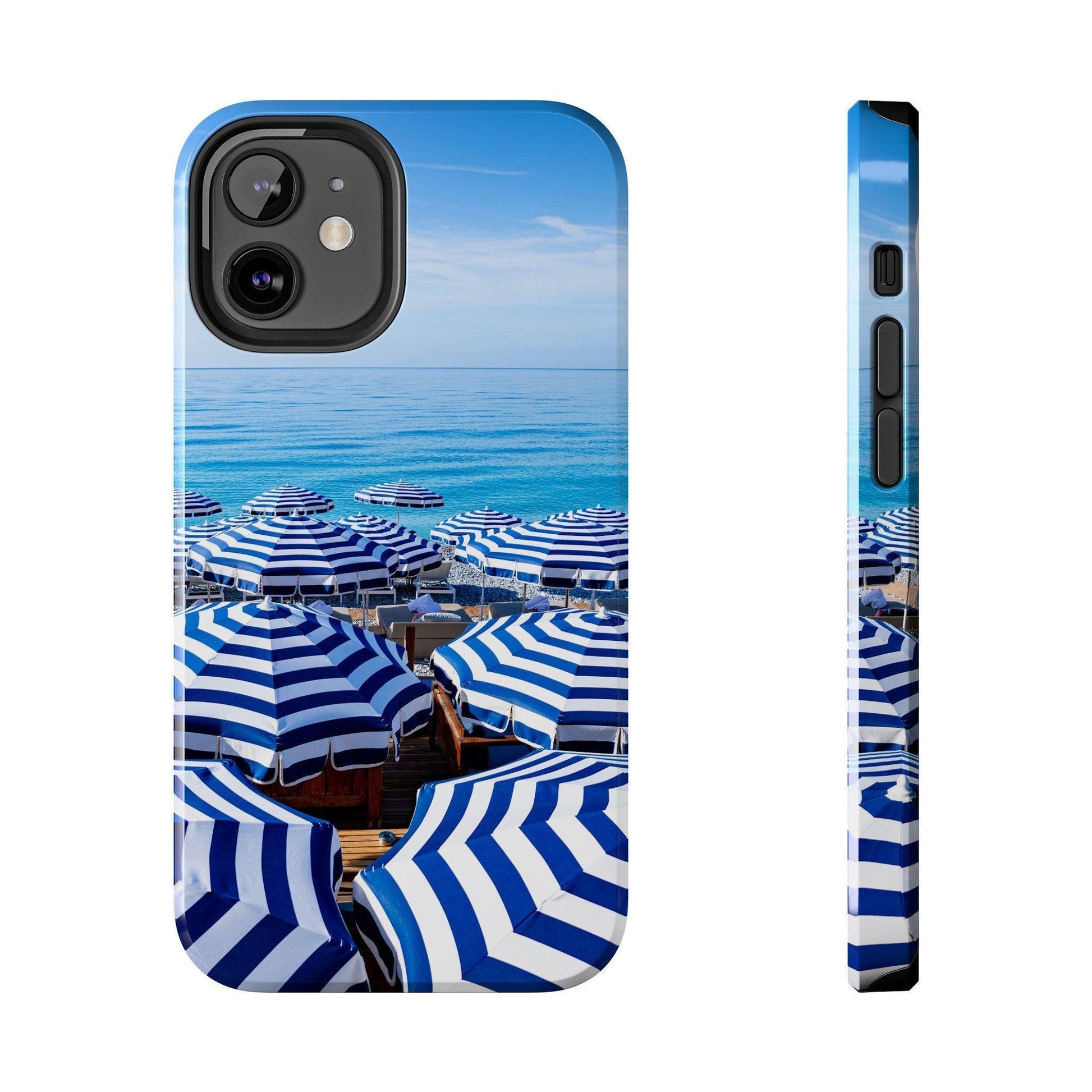 Blue and White Striped Beach Umbrella Phone Case Departures Print Shop Blue and White Striped Beach Umbrella Phone Case Departures Print Shop