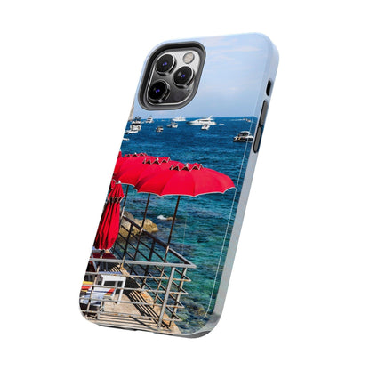 Capri Red Beach Umbrellas Phone Case