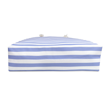 Hamptons Weekender Blue and White Striped Beach Bag 1