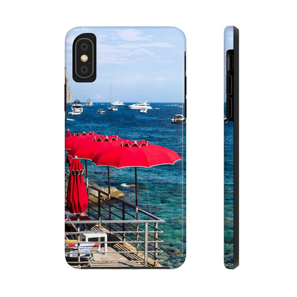 Capri Red Beach Umbrellas Phone Case