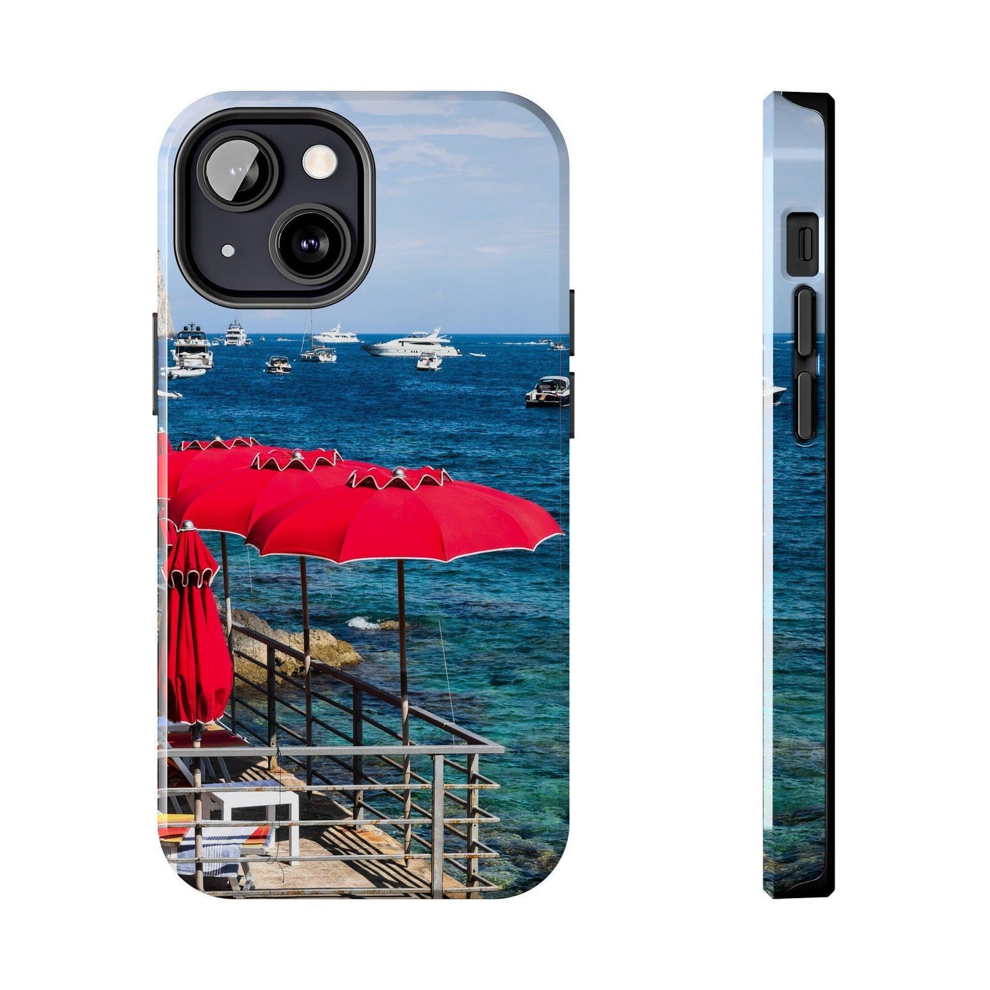 Capri Red Beach Umbrellas Phone Case