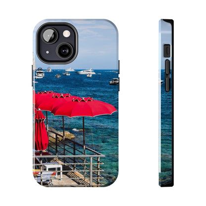 Capri Red Beach Umbrellas Phone Case