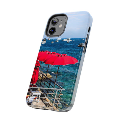 Capri Red Beach Umbrellas Phone Case