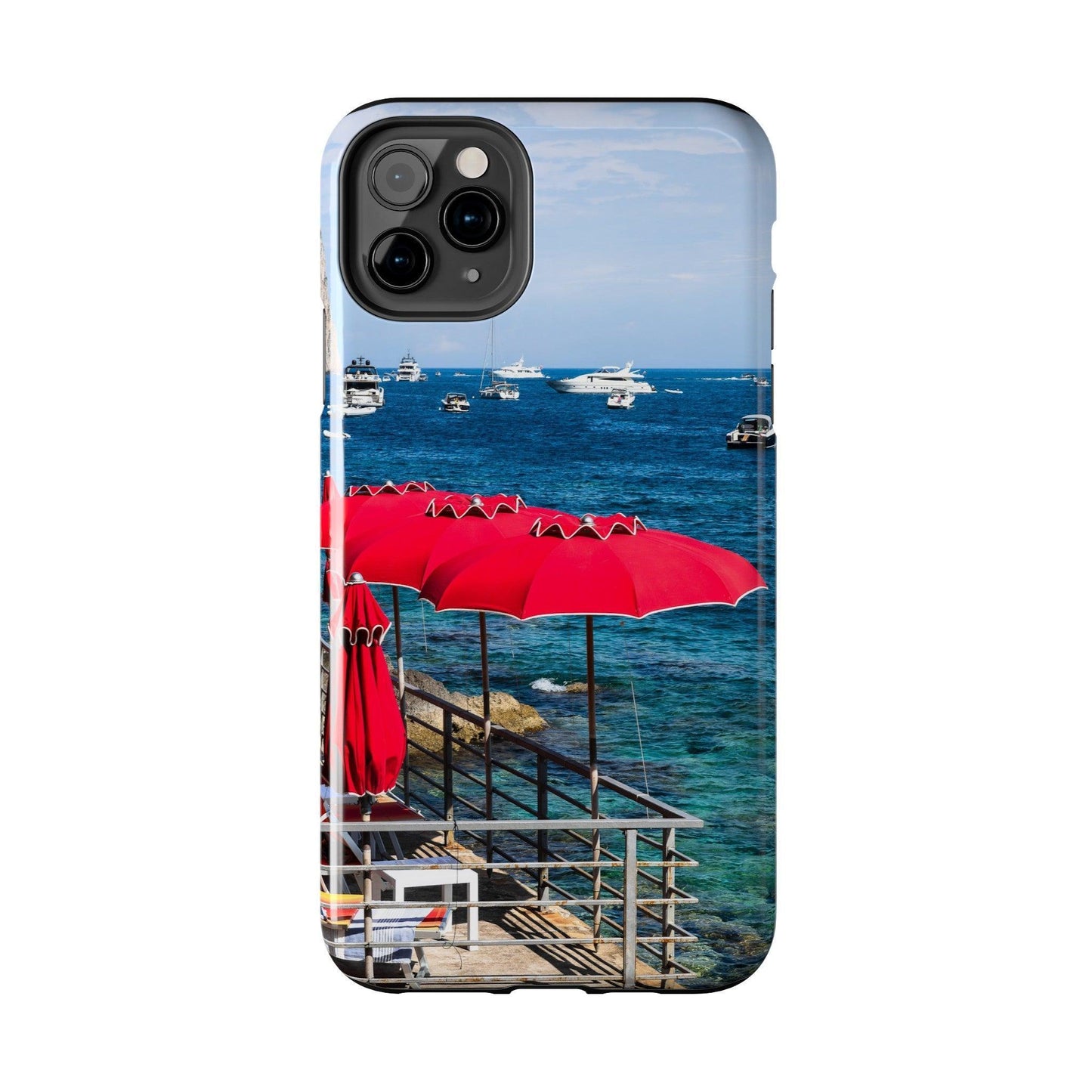 Capri Red Beach Umbrellas Phone Case