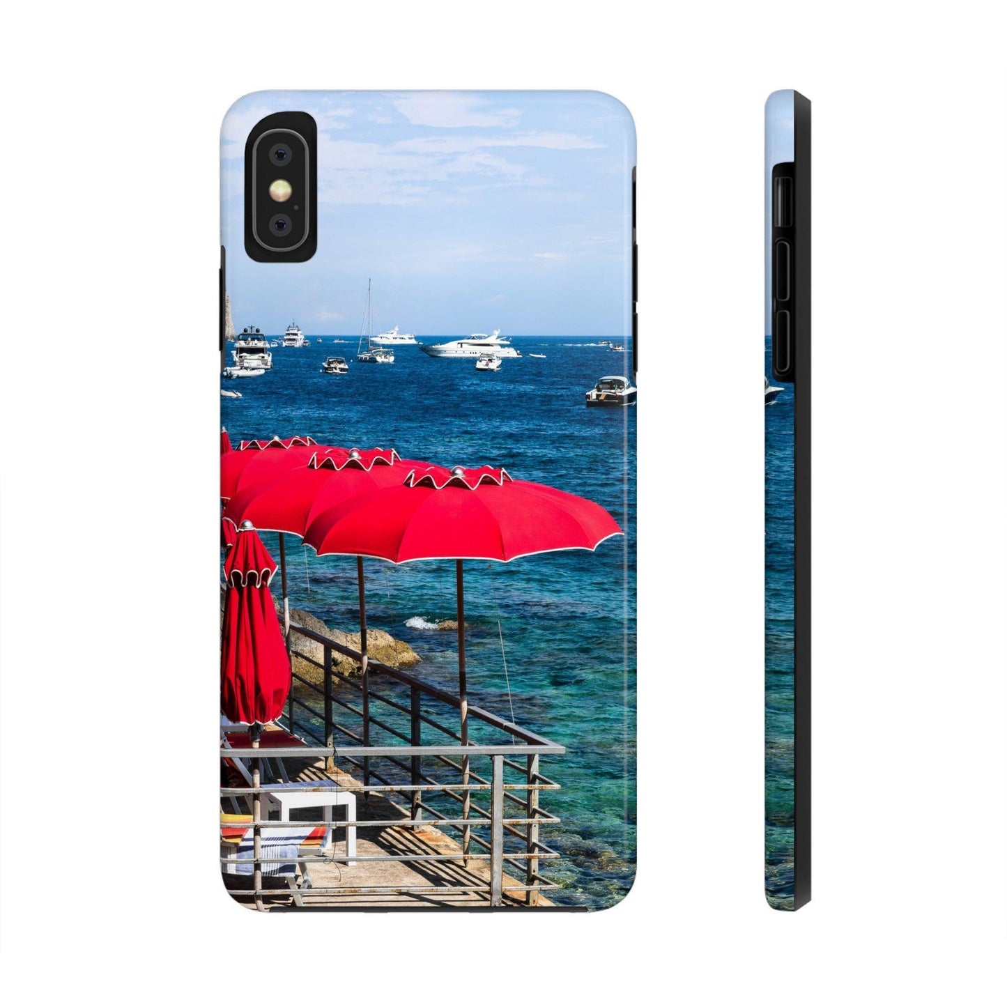 Capri Red Beach Umbrellas Phone Case