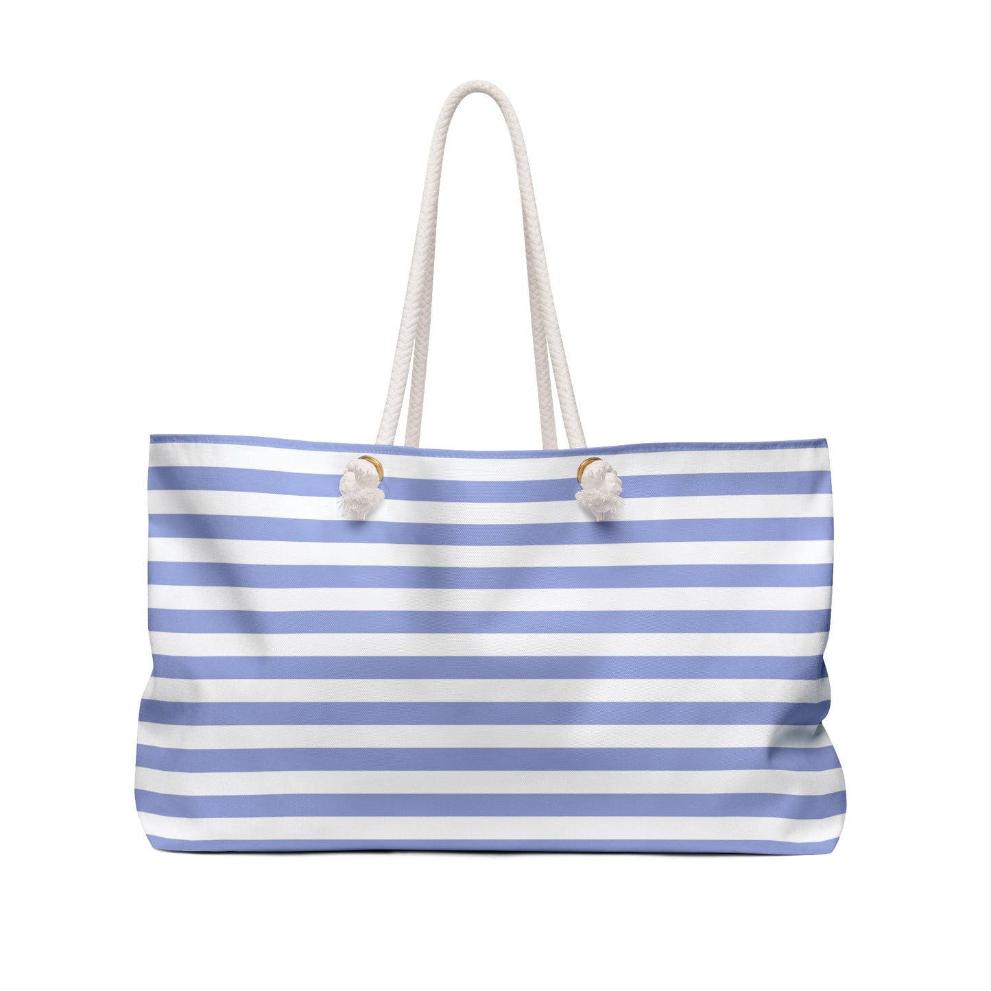 Hamptons Weekender Blue and White Striped Beach Bag 1