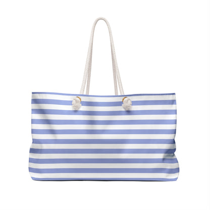 Hamptons Weekender Blue and White Striped Beach Bag 1