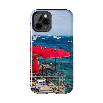 Capri Red Beach Umbrellas Phone Case