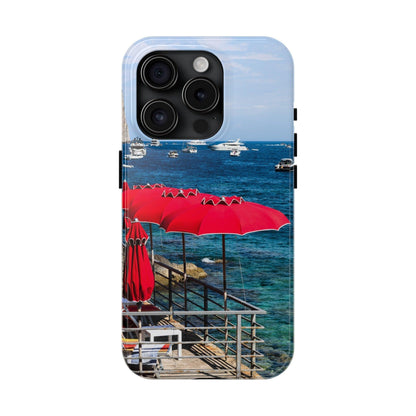 Capri Red Beach Umbrellas Phone Case