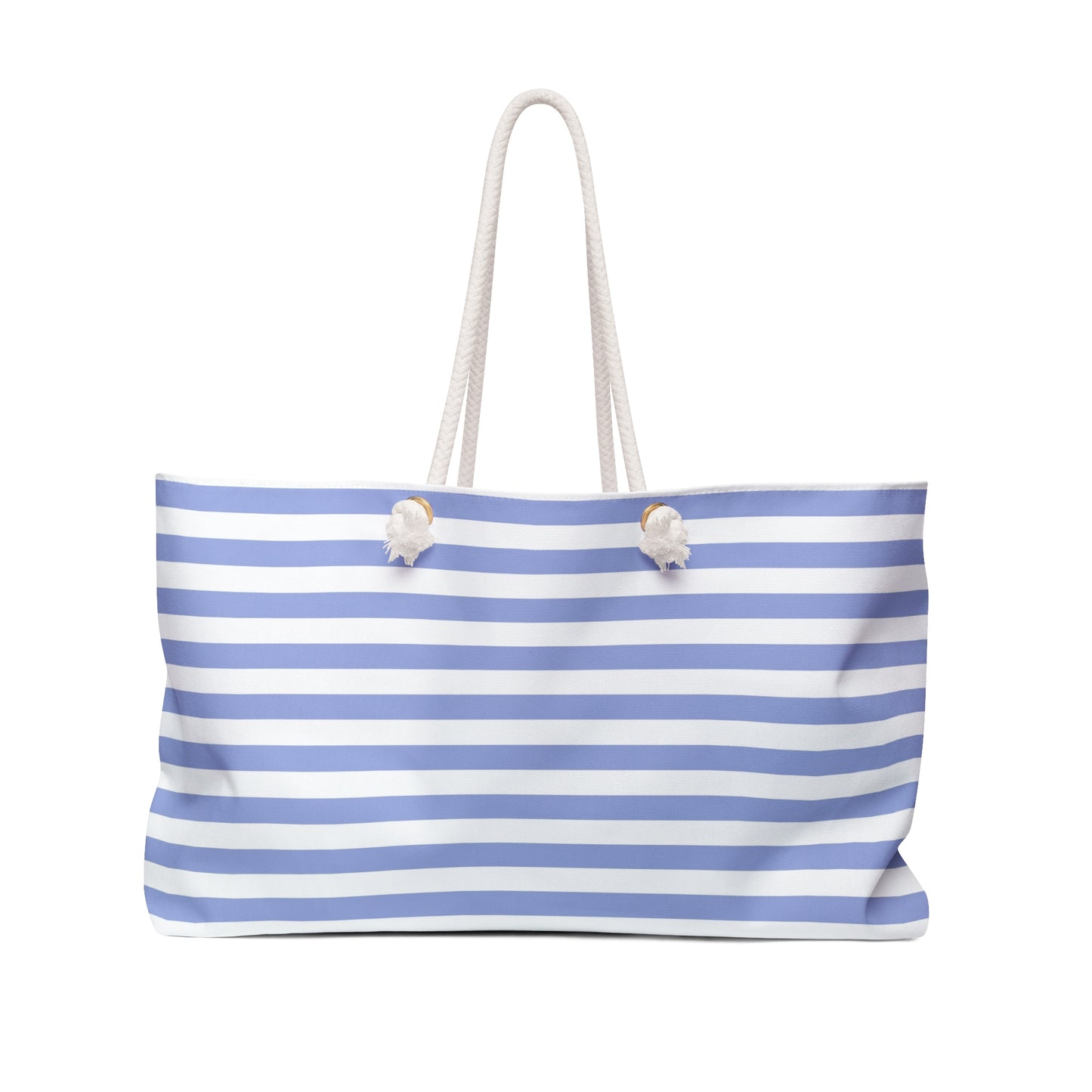 Hamptons Weekender Blue and White Striped Beach Bag 1