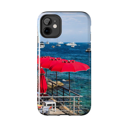 Capri Red Beach Umbrellas Phone Case