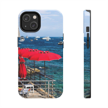 Capri Red Beach Umbrellas Phone Case