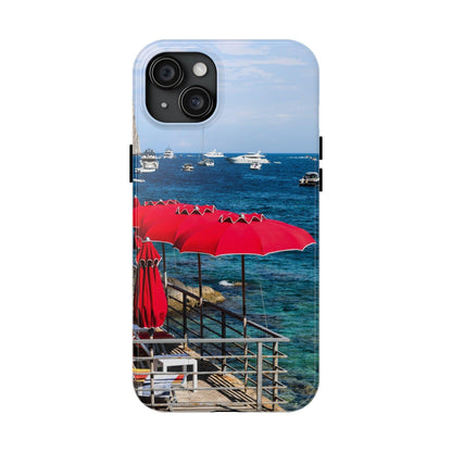 Capri Red Beach Umbrellas Phone Case