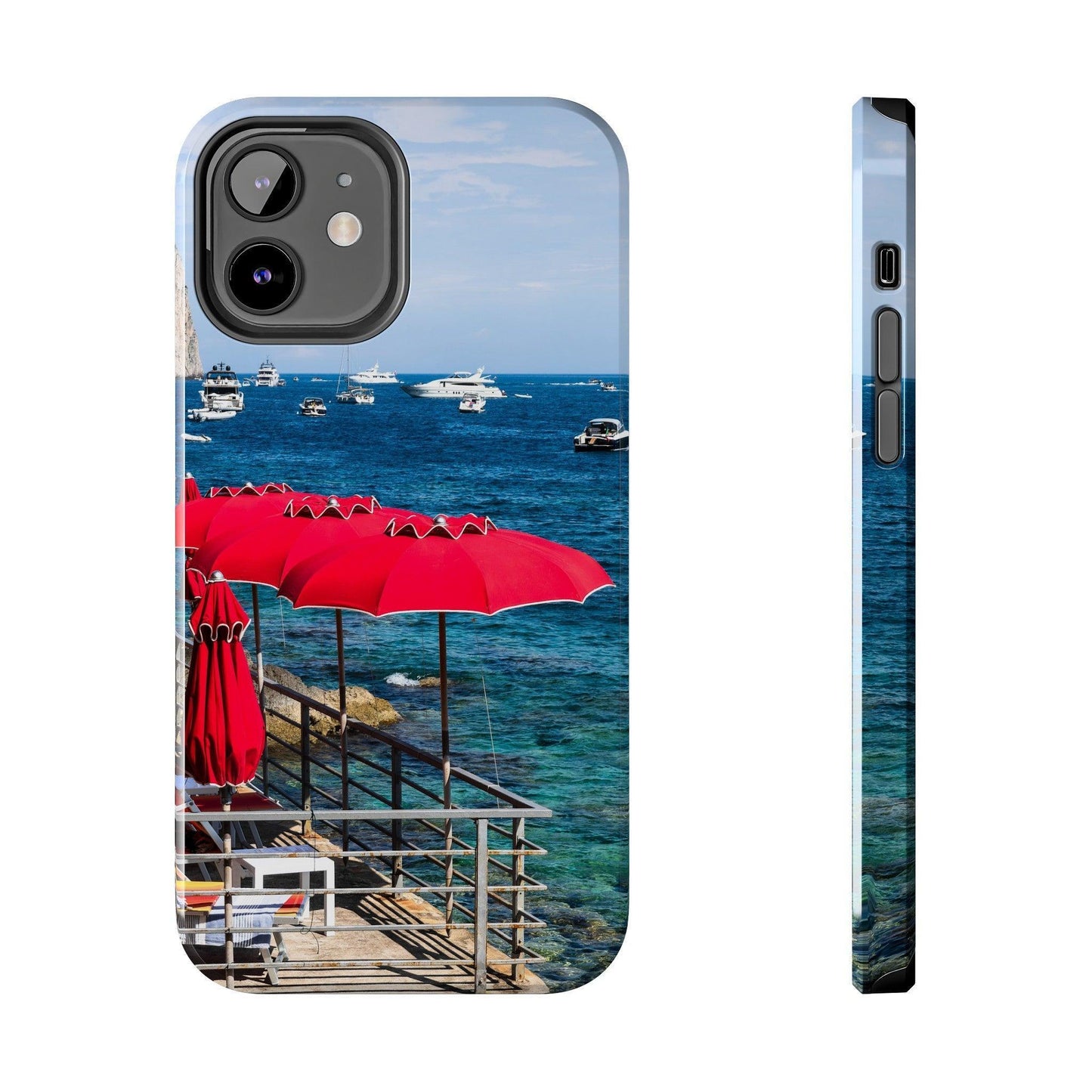 Capri Red Beach Umbrellas Phone Case