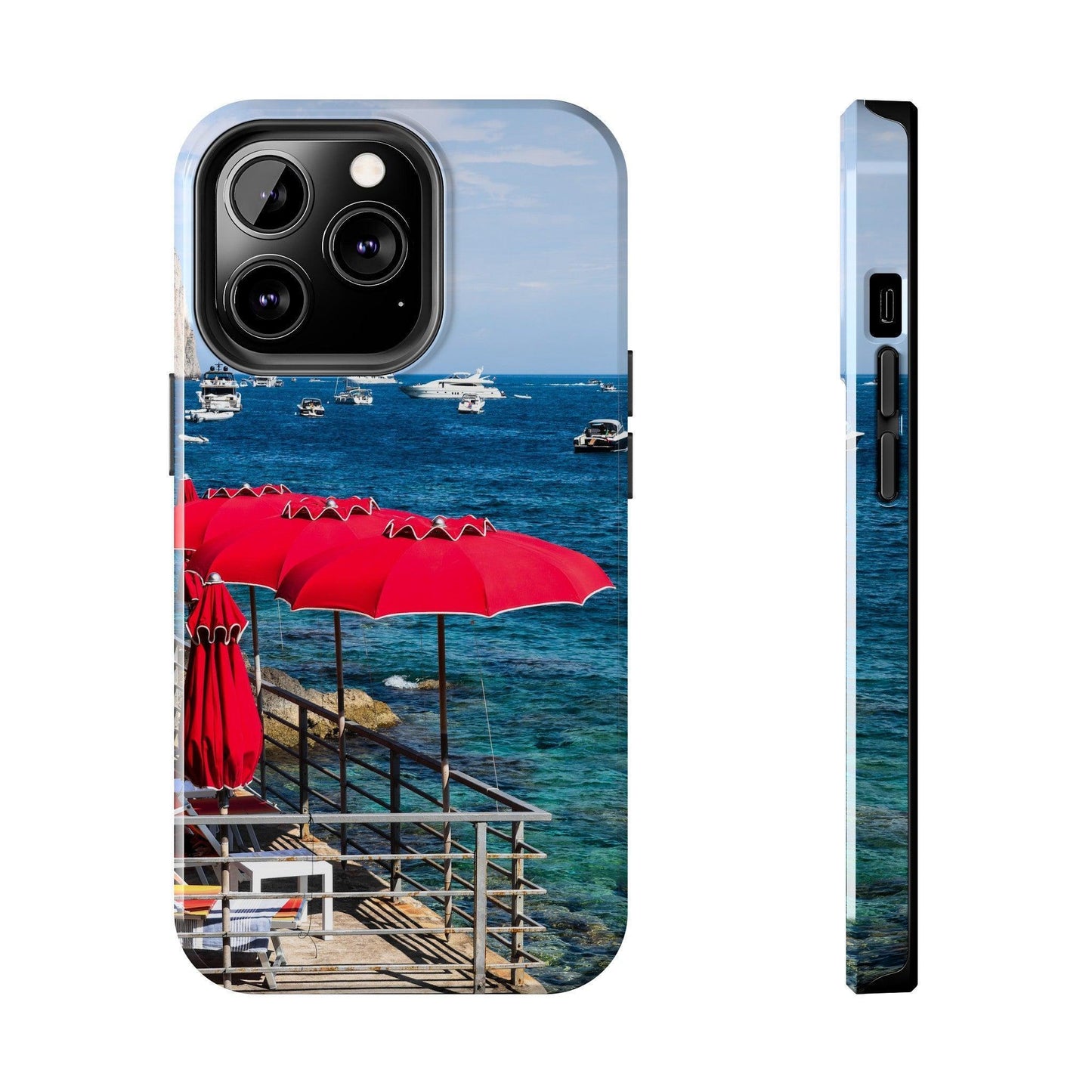 Capri Red Beach Umbrellas Phone Case