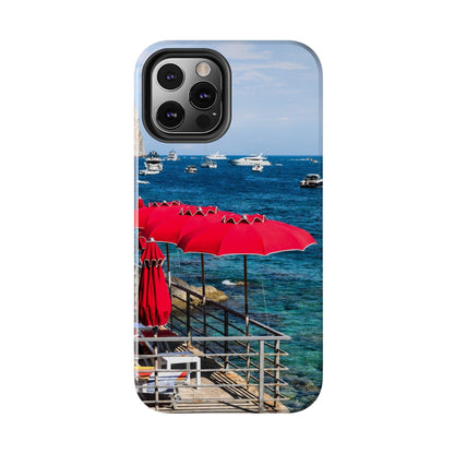 Capri Red Beach Umbrellas Phone Case