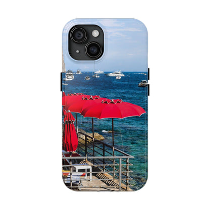 Capri Red Beach Umbrellas Phone Case