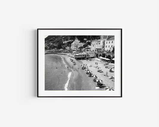 Black and White Amalfi Coast Beach Print | Amalfi Coast Italy Photography - Departures Print Shop