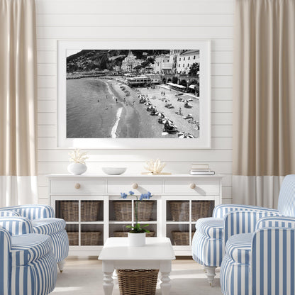 Black and White Amalfi Coast Beach Print | Amalfi Coast Italy Photography - Departures Print Shop